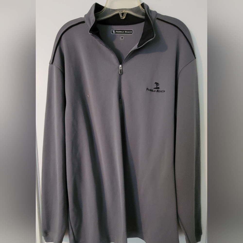 Very Nice Men's Quarter Zip Pullover Pebble Beach Golf Shirt Size Large